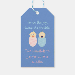 Twins Babies = Twice the Joy Poem Gift Tags