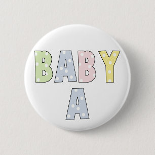 Twins Baby A Pastels 6 Cm Round Badge