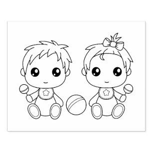 Twin Babies Cartoon Craft Supplies Zazzle