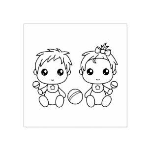 Twin Babies Cartoon Craft Supplies Zazzle