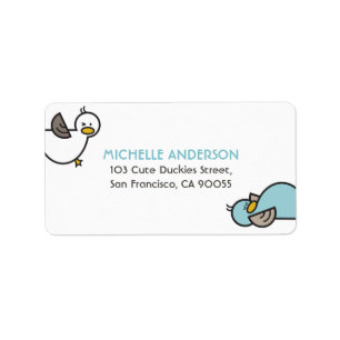 Twins Baby Cute Cartoon Playful Duckies Labels
