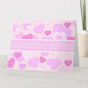 Twins Baby Girls congratulations Card