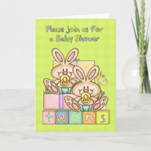 Twins Baby Shower - Baby Shower Card For Twins