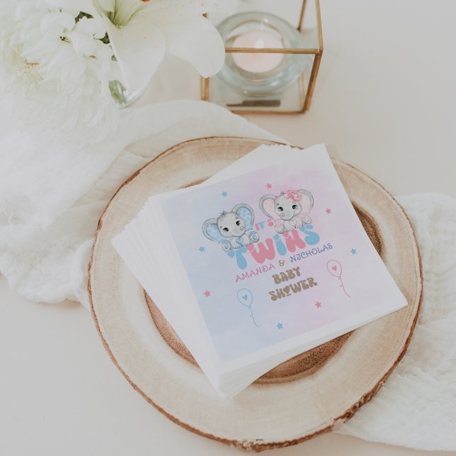 Twins Baby Shower Boy Girl  Napkin (Creator Uploaded)
