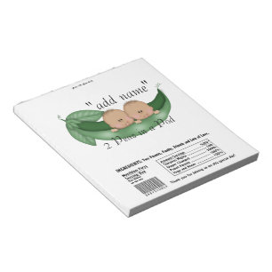 Twins Baby Shower Candy Bar Wrappers Party Favour Notepad