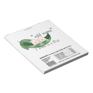 Twins Baby Shower Candy Bar Wrappers Party Favour Notepad