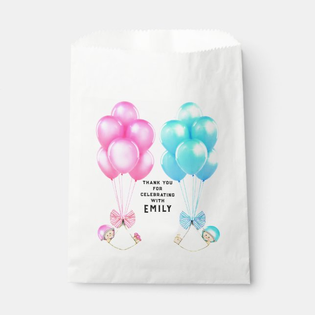 Twins Baby Shower Favour Bags (Front)