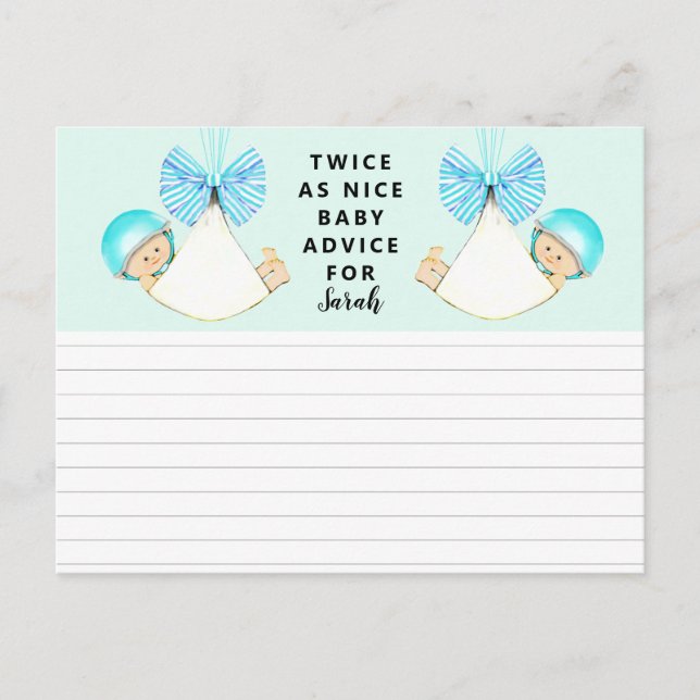 Twins Baby Shower Game Postcard (Front)
