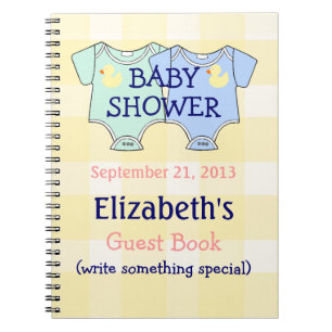 Twins Baby Shower Guestbook Notebook