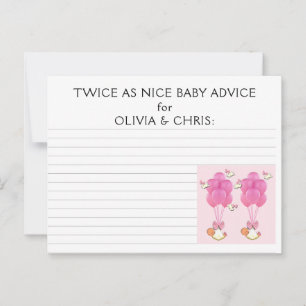 Twins Baby Shower Ideas Advice Card