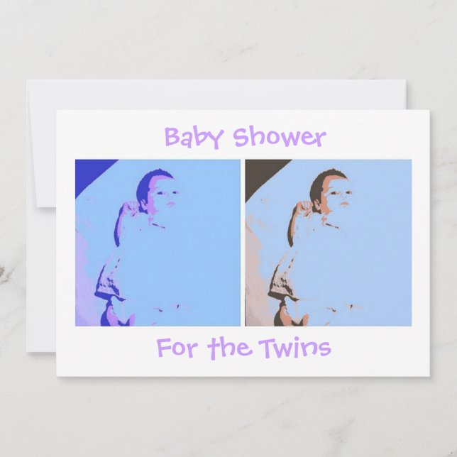 Twins Baby Shower Invitation (Front)
