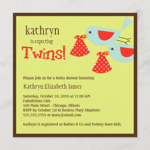 Twins Baby Shower Invitation