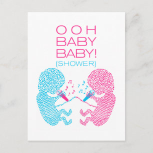 Twins Baby Shower Invitation Boy and Girl