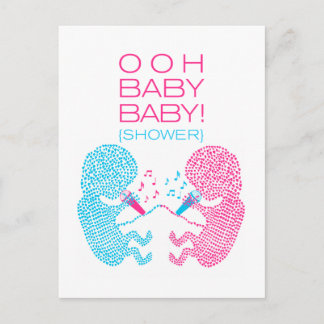 Twins Baby Shower Invitation Boy and Girl