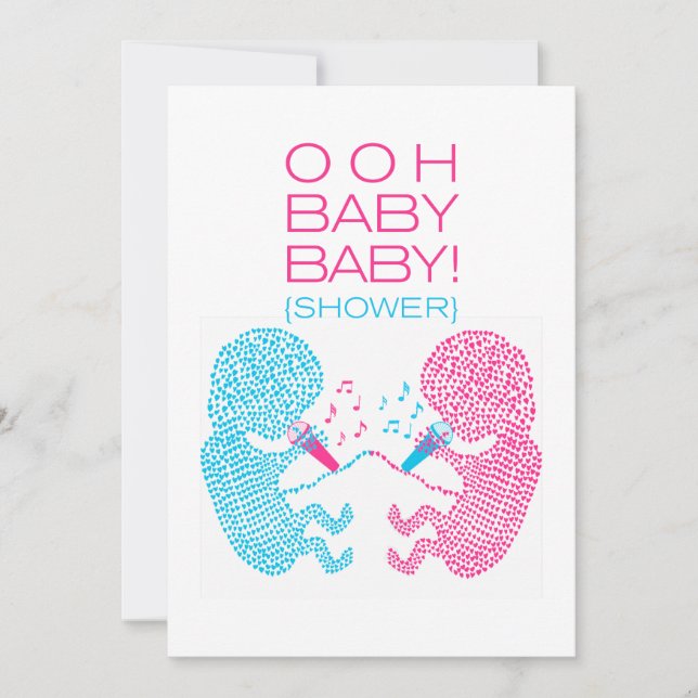 Twins Baby Shower Invitation Boy and Girl (Front)