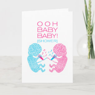 Twins Baby Shower Invitation Boy and Girl