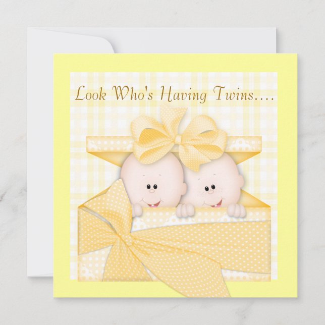 TWINS BABY SHOWER  INVITATION NEUTRAL (Front)