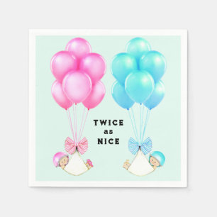 Twins Baby Shower Napkin
