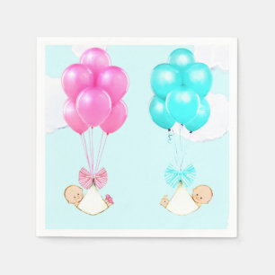 Twins Baby Shower Napkin
