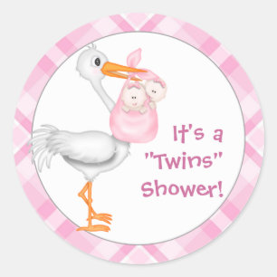 Twins Baby Shower Stickers