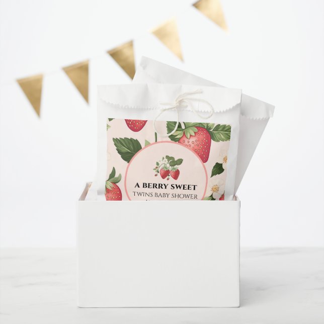 TWINS Berry Sweet Strawberry Baby Shower Favour Bags (Party)