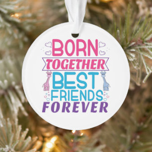 Twins Best Friends Forever - Boy and Girl Ornament