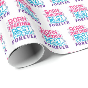 Twins Best Friends Forever - Boy and Girl Wrapping Paper
