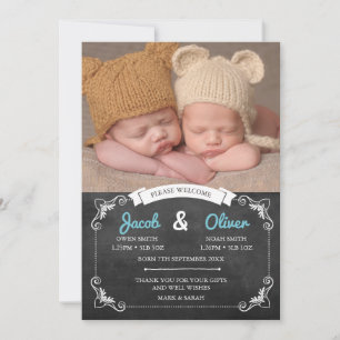 Twins birth announcement/thank you card