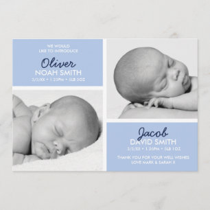 Twins birth announcement/thank you card