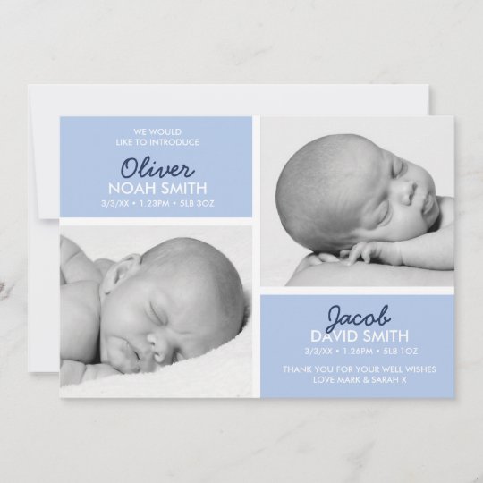 twin announcement cards