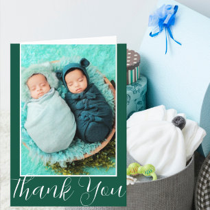 Twins Birth Photo Card   Doulas New Baby Gift