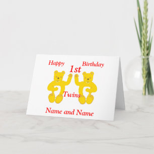 Twins Birthday Card Add names