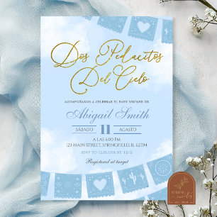 TWINS Blue Spanish piece of heaven baby shower inv Invitation