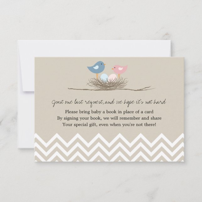 Twins Boy and Girl Bird's Nest Baby Shower Invitation (Front)