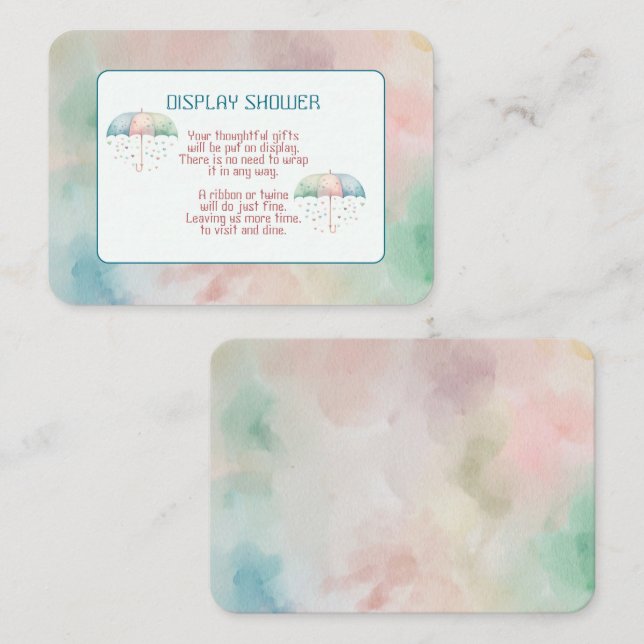 Twins Boy and Girl Shower Enclosure Card (Front/Back)