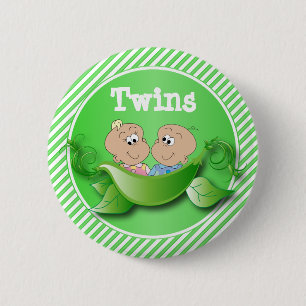 Twins Boy & Girl Baby Shower Theme 6 Cm Round Badge