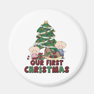 Twins Boy & Girl first Christmas Magnet