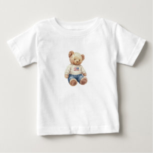 Twins boy teddy bear birthday t shirt