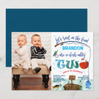 Twins boys little fisherman 2nd birthday photo