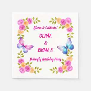 Twins Butterfly Birthday Napkins Bloom & Celebra