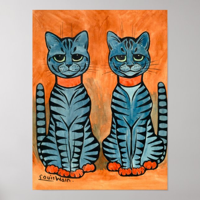 Twins by Louis Wain Poster (Front)
