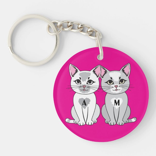 Twins cat key ring (Front)