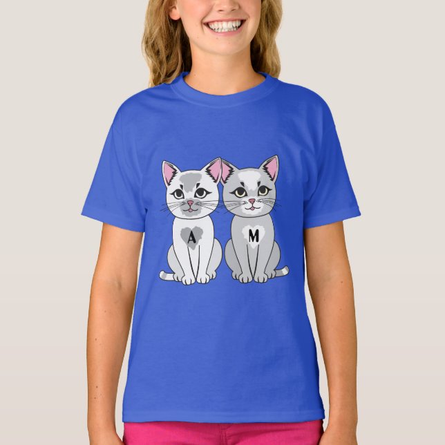 Twins cat T-Shirt (Front)