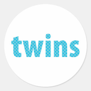 TWINS COLLECTION - boys {aqua} Classic Round Sticker