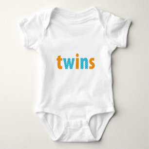 TWINS COLLECTION - boys {orange + aqua} Baby Bodysuit