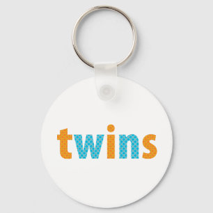 TWINS COLLECTION - boys {orange + aqua} Key Ring