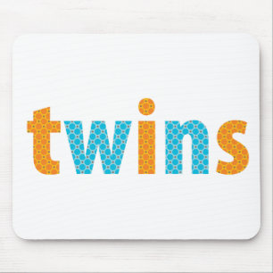 TWINS COLLECTION - boys {orange + aqua} Mouse Mat