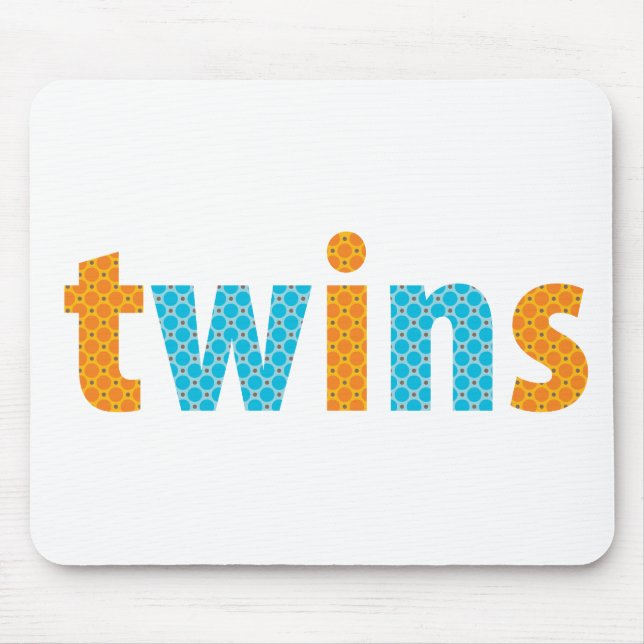 TWINS COLLECTION - boys {orange + aqua} Mouse Mat (Front)