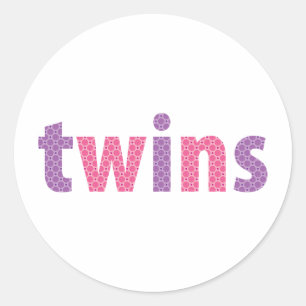 TWINS COLLECTION - girls {violet + pink} Classic Round Sticker