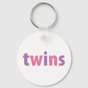 TWINS COLLECTION - girls {violet + pink} Key Ring